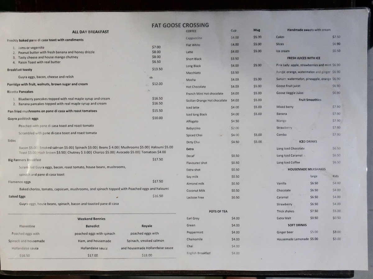Menu Fat Goose Crossing-1